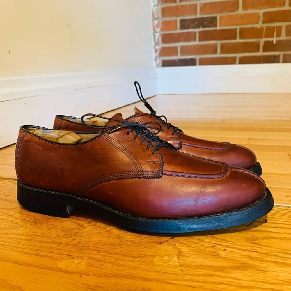 Allen Edmonds Dellwood Mens 9.5 D Brown Oxfords Split Toe Dress Shoes